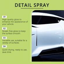 Spray de detalle brillante, spray de detalle de alto brillo para automóviles, fórmula de remoción rápida de arañazos y protección de pintura, fácil de usar, adecuado para automóviles, SUV, motocicletas y vehículos recreativos, accesorios de detalle automotriz profesionales para iluminación de exposición y cuidado de pintura de larga duración - A - Ver 8