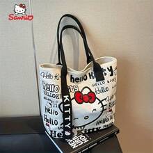Túi xách nữ Hello Kitty cỡ lớn, túi đeo vai/túi du lịch, túi tote vải canvas Hello Kitty của Sanrio, túi đeo vai KT dễ thương, túi xách hoạt hình đa năng, túi công sở cỡ lớn, phù hợp cho du lịch, đi học, đi làm. - Nhiều màu - Xem 14