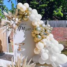 51 Stücke/26 Stücke 10-Zoll Champagner Gold, Sand Weiß, Weiß Latex Ballon Set, geeignet für Valentinstag, Neujahrs Dekoration, Jahrestag, Verlobung Dekoration, Abschlussfeier, Hochzeitsdekoration, Geburtstagsparty - Satz - Übersicht 6