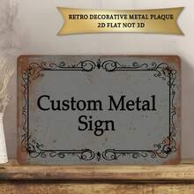 2D Flat - Customized Retro Style Decorative Sign, Size 30X20cm, Customizable Text, Aluminum Material Suitable For Various Decor Styles, Great For Wall Decor And Slogan Display - Multicolor - View 9