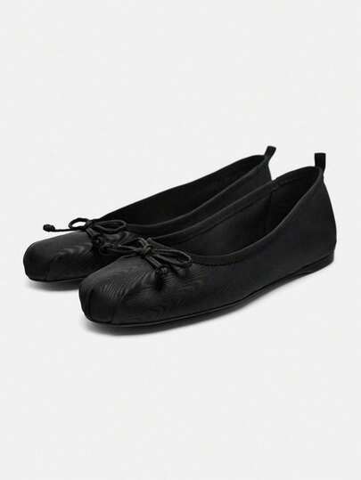 2026 Spring/Summer New Women's Shoes, Bow Decor Ballet Flats