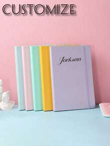 A5 Custom Strap Notebook, PU Leather, Minimalist Design, Thick Texture, Business Notebook, Conference Notebook, Office Notebook, Student Diary, Student Supplies, Back To School, Learning Supplies, Note Taking, Study Writing, Work Notebook, Office Supplies, Christmas Gift, DIY - Multicolor - View 6