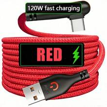 Cable de datos USB-C con ángulo de 90 grados, compatible con carga rápida , carga rápida PD, diseño compacto, buena flexibilidad - Multicolor - Ver 4