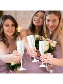 5.4oz Acrylic Champagne Glasses, Shatterproof Cocktail Cups For Bar, Reusable Vintage Champagne Flutes With Handles, Christmas & Birthday Gift - View 9