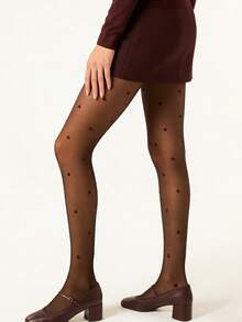 Quần tất đen gợi cảm kiểu Y2K họa tiết trái tim đỏ, thích hợp cho mùa xuân, thu và hè, phù hợp cho các buổi hẹn hò, tiệc tùng, kỳ nghỉ, lễ hội âm nhạc. - Nhiều màu - Xem 3