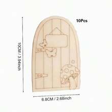 Kit de artesanato faça você mesmo com porta de madeira de fada, mini portas inacabadas para artesanato, casas de bonecas e decoração de árvores de jardim - Multicolorido - Ver 9