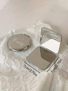 Personalized Engraved Mirror, Customized Pocket Mirror, Christmas Gift For Her, Bridesmaid Gift, Birth Flower Makeup Mirror, Pocket Mirror For Her, Bridesmaid Thank You Gift, Bridal Party Gift - Multicolor - View 8