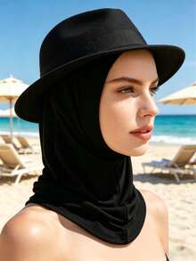 Foulard simple pour femmes, couleur unie, respirant, protégeant le cou, haute élasticité, foulard de base, plage, voyage - multicolore - Voir 2