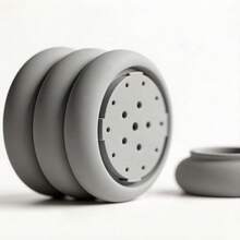 ORIZZONTE Jarrón decorativo moderno con diseño de anillos superpuestos – Estilo escultural minimalista para suculentas y cactus – Soporte creativo para plantas para el hogar/oficina – 100% Hecho en Italia, Envío desde Italia - gris - Ver 6