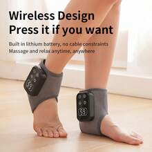 This Portable Foot Massager Features An LCD Screen For Visualizing Temperature In The Ankle Heater, An 1800mAh High-Capacity Battery, Adjustable Intensity Levels, Low Noise, And A Type-C Charging Port. Suitable For Office Workers, Those Who Stand For Long Periods, And Athletes, It Makes A Unique Holiday Or Birthday Gift Choice. - B-Grey - View 2