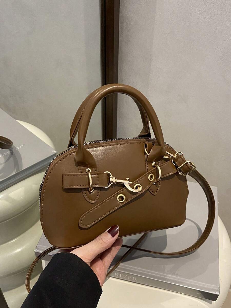 Vintage Shell Handbag, Lovely Women's Perfect Shoulder Bag - Brown - View 1