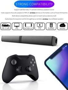 Sistema de sonido inalámbrico para teatro en casa con 4 altavoces, audio estéreo de 20W - Compatibilidad universal para TV/teléfono/PC, regalo perfecto para amantes de la música - Negro - Ver 6