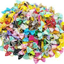 100 PCS Color In Random Dog Hair Bows, Random Mix Rubber Bands Metal Clips Styles Dog Bows With Rhinestone Pearls Flowers Topknot Mix Styles For Puppy Small Pets - Multicolor - View 4