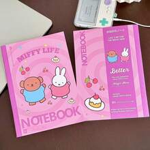 Bộ 1 cuốn sổ tay B5 hình thỏ Miffy dễ thương, tạp chí in hình thỏ hoạt hình Kawaii, văn phòng phẩm thẩm mỹ dành cho thanh thiếu niên và người lớn, ghi chú, nhật ký, món quà hoàn hảo cho những người yêu thích Miffy và những người đam mê văn phòng phẩm (Kiểu ngẫu nhiên) - Nhiều màu - Xem 7