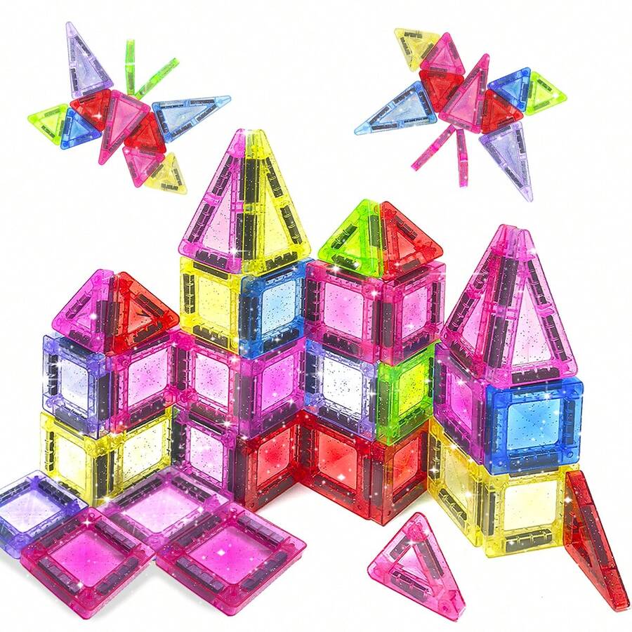Set de bloques magnéticos con ventanas brillantes, ayuda didáctica de percepción de colores para niños de 3+, diseño de transmisión de luz + textura brillante para estimular el desarrollo visual - Multicolor - Ver 1