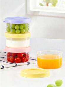 6/1pcs Round Airtight Food Storage Containers, Freezer- Plastic Meal Prep Boxes, Leak-Proof PP Material Reusable Containers, Suitable For Soup, Dishes, Stackable, Microwave And Dishwasher - Multicolor - View 4