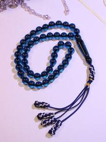 1颗透明水晶珠穆斯林男士念珠，高品质手工编织吊坠念珠，树脂材质，中东流行念珠 - 彩色 - 查看 8