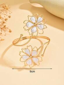 1pc Fashion Drip Oil Flower Armband, Versatile Jewelry Suitable For Daily Wear And Beach Party Photo Shoot - Multicolor - View 4