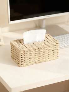 Handmade Woven Tissue Box, Rectangular With Lid, Bohemian Style Decorative Woven Box, Suitable For Bathroom, Bedroom, Bookshelf, Living Room, Home, Dining Room, Hotel Tissue Storage, Modern Minimalist Design, Multiple Colors Available - Multicolor - View 8