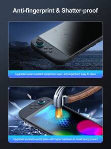 TOPWOLF Switch OLED/Switch Lite钢化玻璃屏幕保护膜，全屏覆盖，防刮防摔 - 查看 4