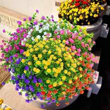1/3/15/24 pezzi Fiori artificiali da esterno, anti-UV, anti-sbiadimento, arbusti di bosso in plastica imitazione, usati per giardini, terrazze, portici, fioriere, case, matrimoni, decorazioni, si consiglia di acquistarne più di uno per abbinarli e ottenere un aspetto più bello - Multicolore - Visualizzare 4