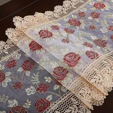 HXARTMIS 1pc Elegant Lace Rose Embroidered Edged Table Runner, Vintage Lace Mesh Table Decor, Romantic Floral Dining Table Decoration Suitable For Restaurant, Kitchen, Wedding, Party, Home Decor, Mother's Day, Valentine's Day, Father's Day Holiday Themes - Brown - View 12