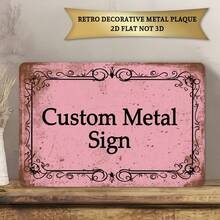 2D Flat - Customized Retro Style Decorative Sign, Size 30X20cm, Customizable Text, Aluminum Material Suitable For Various Decor Styles, Great For Wall Decor And Slogan Display - Multicolor - View 25