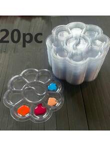 Disposable Children's Painting Color Palette, Transparent Flower-Shaped Watercolor Palette, Non-Stick Plastic Palette Suitable For Kindergarten Art Class, DIY Crafts, School Drawing Activities - Disposable Palette - View 18