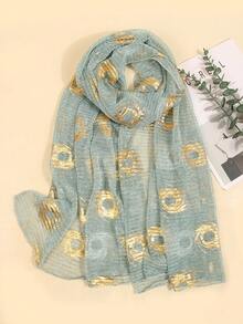 1件装女士金属光泽亮面围巾/披肩/头巾/沙滩巾，适合海滩、度假和日常生活，为您的造型增添亮点，四季新款 - 薄荷綠 - 查看 2