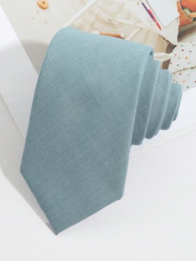 1 chiếc cà vạt thủ công màu xanh nhạt, kiểu dáng cổ điển, phù hợp cho công sở, hẹn hò, tiệc tùng, unisex.