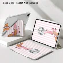 1 Stück Acryl Kristall Tablet Schutzhülle mit Ständer, farbiges gestreiftes Muster, kompatibel mit Honor, Apple und anderen beliebten Tablet-Modellen, faltbar, Anti-Biegung, Silikon verstärkte Ecken, Auto Wake/Sleep Funktion, integrierter Stifthalter, mehrwinkelverstellbarer Ständer - perfekter täglicher Schutz, ideales Geschenk - Verschiedenfarbig - Übersicht 8