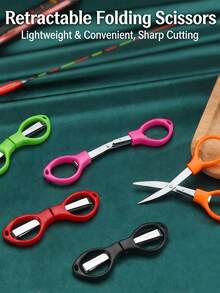 1pc Stainless Steel Foldable Scissors, Fishing Tackle Box Accessory, Portable Fishing Tool, Suitable For Cutting Line, Lead, Handicraft And More - Folding Scissors - View 1