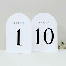 Acrylic Table Number Card, White Arch-Shaped Table Number Card, Modern Minimalist Wedding Event Decoration, Suitable For Party, Bachelorette Party, Birthday, Graduation Ceremony - A - View 11