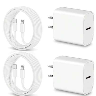 FCV 适用于 的快速充电线，20W PD 快充 USB-C 墙式充电器 Type-C 电源适配器 Lightning 数据线，快充插头，兼容 14/13 Pro/12/11/XS/Max/XR/X/8 Plus/SE 2022