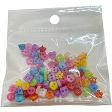 10/20/30/50/100個彩色不規則塑膠鈕扣,心形星形花朵形DIY鈕扣,手工編織毛衣兒童服飾裝飾鈕扣,隨機款式與顏色 - 多色 - 查看 11