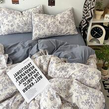 1pc Refreshing Printed Washable Duvet Cover, Suitable For Bedroom, Dormitory, Travel, All Seasons, All Products Do Not Include Comforter/Filling, With Corner Ties - Blue and White Porcelain - View 6