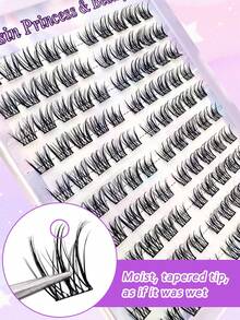 100片装自粘卡通假睫毛套装，8-16毫米混合长度，11-13毫米蓬松仙女款假睫毛，DIY隐形睫毛嫁接，湿润感卡通假睫毛，预粘蓬松假睫毛，自然卷翘，无需胶水，无需卸妆 - C - 查看 5