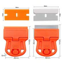 Mini Scraper Set With Replacement Blades, Single-Head Glass Cleaning Scraper, Nail Art Printing Steel Scraper, Plastic Or Metal Interchangeable Blade Scraper, Car Window Film Removal Cleaning Tool, Cleaning Degreasing Scraper For Kitchen Stove - Multicolor - View 11