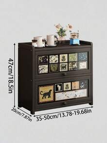 現代黑色收納櫃，適合整理電纜、文具、化妝品與珠寶，多功能居家收納櫃，適用於廚房、浴室與客廳，附可調式層板可存放餐具 - 彩色 - 查看 5