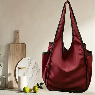 可折叠购物手提袋，便携简约多色大容量袋，杂货购物袋，专用袋，大容量袋