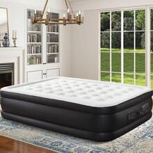 Sweetcrispy Air Mattress Inflatable Blow Up Mattress Airbed With Built-In High Capacity Pump, Double Height, Adjustable, Non-Slip Bottom Design, Portable For Home Or Camping - 白色 - 查看 1