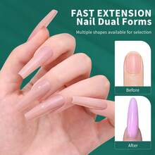 Boxed Macaron Color Dual-Use Nail Mold Suitable For Poly Gel French Nail Extension Mold (Multi-Color Polyester Gel Mold Compatible With DIY Nail Extension Tools For Salon-Quality Manicure At Home) - Multicolor - View 2