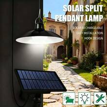 1pc 360° Outdoor Solar Floodlight, Single/Dual Head Patio Hanging Lamp, Remote Control/Non-Remote Control Outdoor Garden Decor Light, With Light Sensor LED Night Light, Detachable Corridor Lamp, Safety Lighting Emergency Camping Lamp, Corral, 25%/50%/100% Dimmable, Built-In Rechargeable Battery, Suitable For Corridor, Patio, Hall - white light - View 15