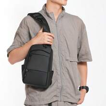 Túi đeo chéo 3 ngăn đa năng dành cho nam, có thể chuyển đổi giữa đeo vai và đeo ngực, balo cầm tay nhẹ, chống nước, thích hợp cho đi làm hàng ngày, du lịch, leo núi, công tác, túi xách bền chắc, đa năng với dây đeo điều chỉnh được. - Nhiều màu - Xem 4