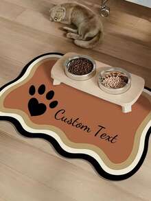 Personalisierte Futter-Napfunterlage für Hunde und Katzen - individuell mit Namen bedruckbar, rutschfester Boden, Hundenäpfe-Unterlage, Fütterungsmatte, Napfunterlage für Haustiere, Katzen- und Hundenäpfe-Matte, rutschfest & auslaufsicher, beliebte Futter-Matte für Haustiere, spritzschutz, saugfähig, leicht zu reinigen, geeignet für Hunde und Katzen, Pfoten-Design, Fütterungsmatte für Haustiere, ideales Geschenk für Haustierbesitzer (Größe 30*40 ist relativ klein, bitte bestellen Sie mittlere oder große Größe für Katzen und Hunde) - Verschiedenfarbig - Übersicht 4
