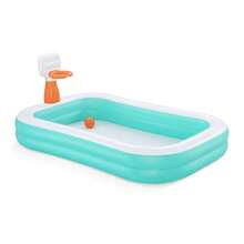 Alberca Infantil Pscina Inflable Con Canasta De Basketball - Azul menta - Ver 1