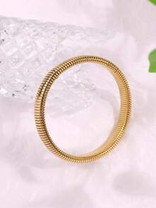 1条18K镀金加厚手链，不锈钢弹力手链，母亲节礼物 - Snake Chain - 查看 6