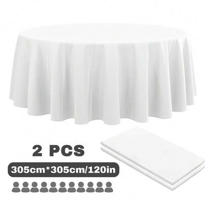 Mantel redondo desechable de 120 pulgadas, material PEVA, tamaño extra grande para fiestas, decoración de cumpleaños