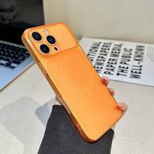 1 chiếc ốp lưng điện thoại TPU mềm đục lỗ tối giản, tương thích với Apple 17 Pro Max/16 Pro Max/15/14/13/11 - trái cam - Xem 4