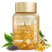 Windboss KSM-66 Ashwagandha 4800mg – Extracto Concentrado en Cápsulas | Apoyo al Bienestar Diario, Energía y Equilibrio | 60 Cápsulas - paquete 1 - Ver 1